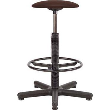 Swivel stool with foot ring imitation leather